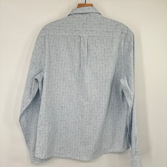 IZOD Saltwater Slim Fit Shirt size Large mens Cotton blend Blue tropical pattern - Picture 7 of 9